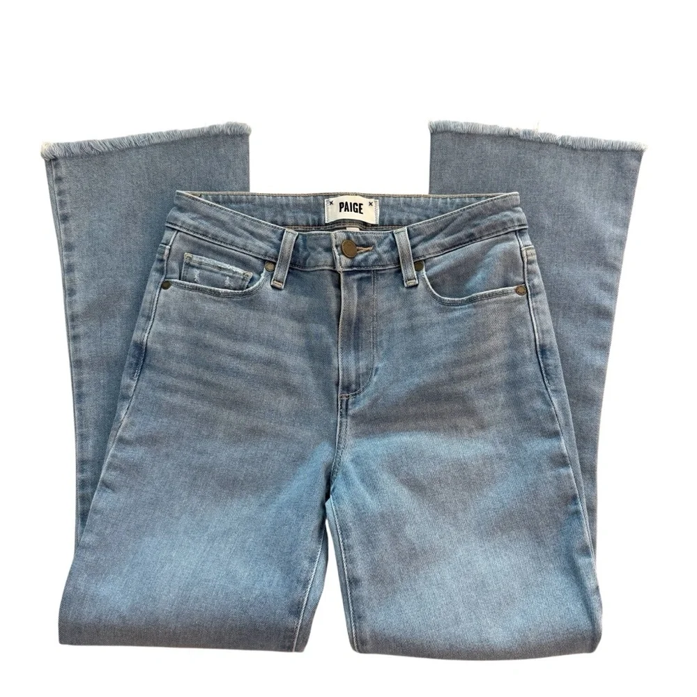 NWOT PAIGE Rory Crop Flare Raw Hem Jeans Size 26 - Picture 2 of 10